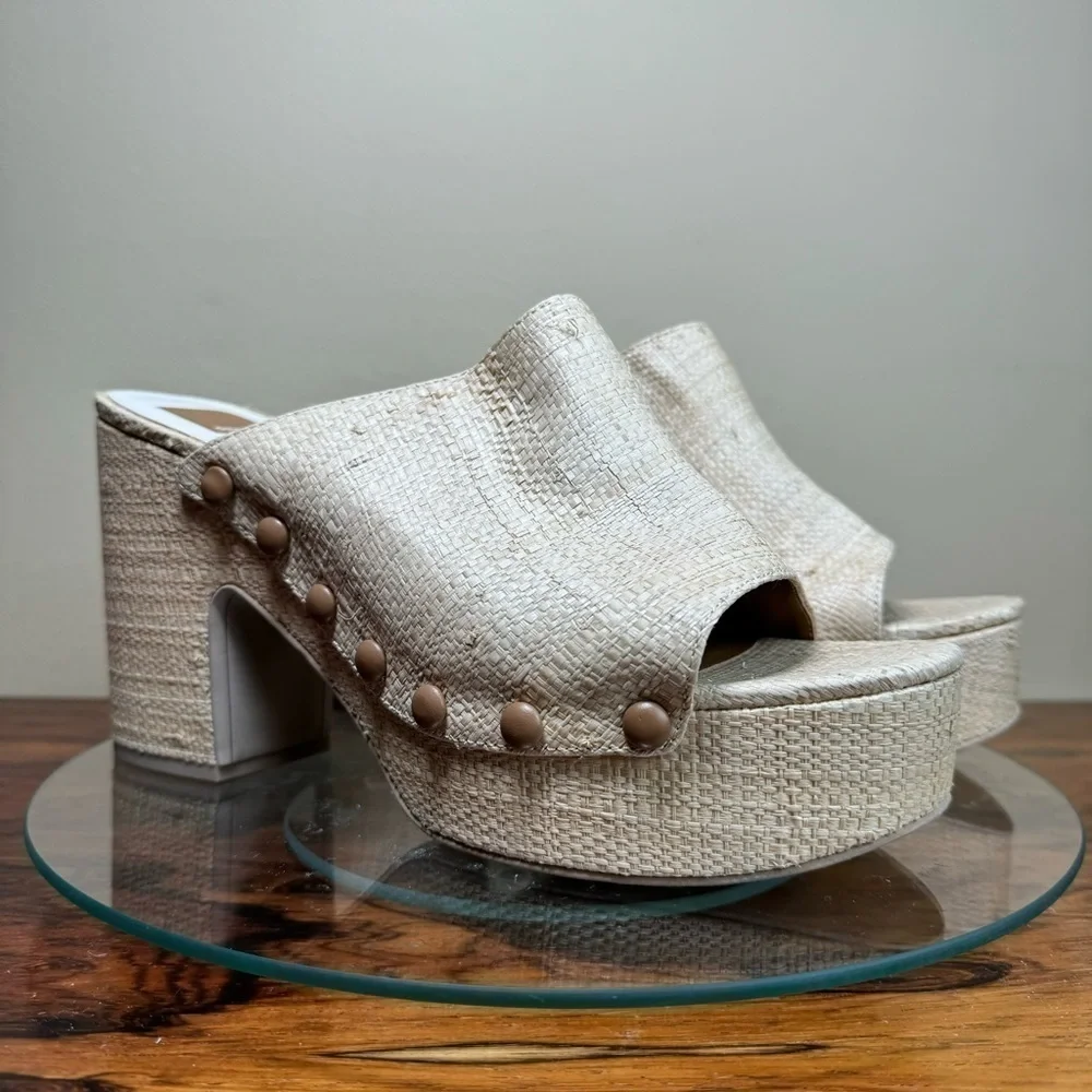 Dolce Vita Emol Heels Natural Raffia